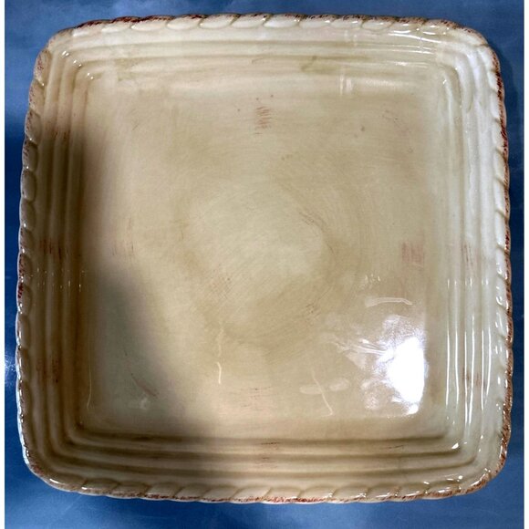 Square Artimino Tuscan Countryside Cream Stoneware 2 Dinner Plates - Picture 6 of 8